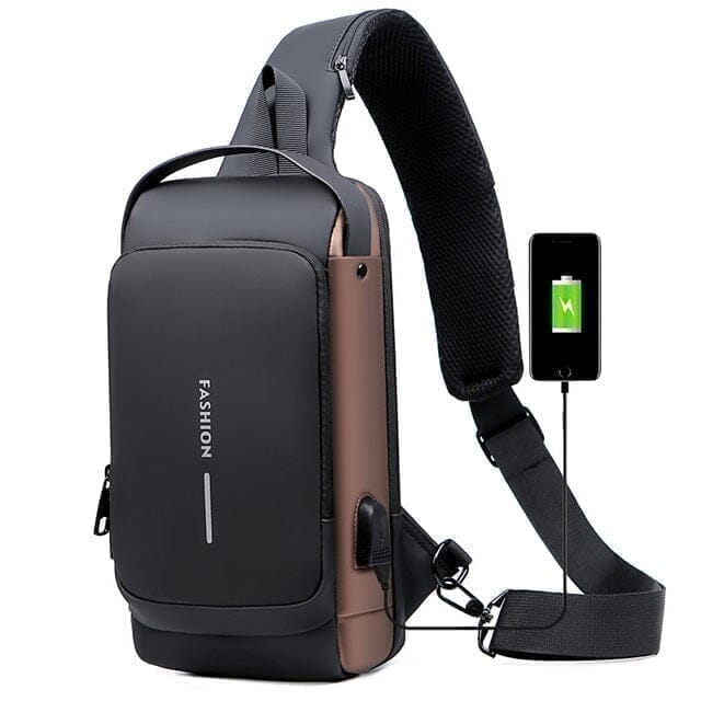 BD1 Newest Men's Anti-theft Chest Bag Shoulder Strap USB Rechargeable Crossbody School Short Distance Gym Men's Sports